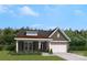 Charming single-Gathering home with stone accents, a covered porch, and attached garage, offering great curb appeal at 5237 Raging Creek Dr, Indian Trail, NC 28079