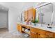 Bathroom with double vanity, lots of storage, and decor at 5822 Parkstone Dr, Matthews, NC 28104