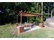 Backyard featuring a pergola-covered patio with stylish outdoor furniture at 8012 Red Lantern Rd, Indian Trail, NC 28079