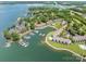 Aerial view of North Harbor Club / The Cottages, lake, marina and complex at 1018 Southwest Sw Dr # 18, Davidson, NC 28036