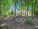 Secluded backyard oasis featuring a fire pit area and mature trees, offering privacy and tranquility at 1808 Mill Chase Ln, Waxhaw, NC 28173