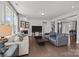 Bright living room with hardwood floors, fireplace, large windows, and comfortable seating at 235 Boxelder Rd, Clover, SC 29710
