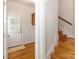 Welcoming entryway showcasing hardwood floors and stairs, complemented by a convenient adjacent mudroom area at 3624 Ramsey Rd, Sharon, SC 29742