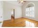 This main bedroom offers vaulted ceiling, hardwood floors and large bright window at 3624 Ramsey Rd, Sharon, SC 29742
