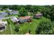 Aerial view of the property, featuring a well-maintained lawn, a gazebo, and a spacious backyard at 3651 16Th Ne St, Hickory, NC 28601