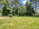 Expansive backyard with lush green lawn, mature trees, and charming landscaping at 3720 Winterberry Nw Ct, Concord, NC 28027