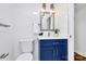 Bright bathroom featuring a vanity with sleek fixtures, complemented by subway tile and modern lighting at 1300 Queens Rd # 405, Charlotte, NC 28207
