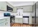 Updated kitchen featuring stainless steel appliances, modern cabinetry, and a farmhouse sink at 1300 Queens Rd # 405, Charlotte, NC 28207