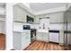 Updated kitchen featuring stainless steel appliances, modern cabinetry, and a farmhouse sink at 1300 Queens Rd # 405, Charlotte, NC 28207
