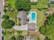 This home features an outdoor pool and patio with lush landscaping on a well-manicured lawn at 2256 Drawbridge Ct, Rock Hill, SC 29732