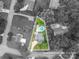 Overhead perspective highlighting the lot lines and backyard pool area at 2410 Monticello Dr, Gastonia, NC 28056