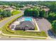 Overhead view of a community pool area featuring a large pool, lounge chairs, and well-kept grounds at 2476 Glyncastle Way, Gastonia, NC 28056