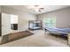 Spacious bedroom with ceiling fan, natural light, a bunk bed, and an additional twin bed at 2476 Glyncastle Way, Gastonia, NC 28056