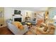 Cozy living room with a traditional fireplace, classic furniture, and warm hardwood floors at 307 Dogwood Dr, Mount Holly, NC 28120