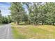 A gravel driveway leads to a vast, wooded property with scattered trees and grass at 3311 Camden Rd, Marshville, NC 28103