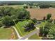 An aerial view of property boundaries, highlighting the home's location amidst lush greenery and farmland at 435 Stirewalt Rd, China Grove, NC 28023