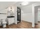 Modern bathroom featuring a new vanity with granite countertops and a tiled shower at 9830 Spring Harvest Dr, Mint Hill, NC 28227