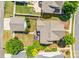 An aerial view shows the property layout, a deck, fenced backyard, and proximity to street at 10509 Serape Rd, Charlotte, NC 28277
