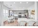 Modern kitchen with gray cabinets, stainless steel appliances, and a cozy breakfast nook at 10509 Serape Rd, Charlotte, NC 28277