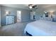Bedroom with carpet flooring, ceiling fan, and painted in neutral colors at 1324 Mona Vale Dr, Huntersville, NC 28078