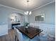Well-lit dining room with crown molding, wainscoting, and neutral colors creates an inviting space at 1324 Mona Vale Dr, Huntersville, NC 28078