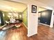 Contemporary office with an accent wall, modern decor, sleek desk, and unique transparent chairs at 1528 Magnolia Dr # 8, Lancaster, SC 29720
