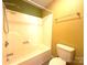 Clean bathroom featuring a bathtub-shower combination and a toilet, showcasing functionality and practicality at 1590 Springpoint Rd # B, Rock Hill, SC 29732