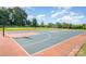 Community basketball court with colorful court lines, a volleyball net, and a tree lined perimeter at 2100 Goddard Way, Waxhaw, NC 28173