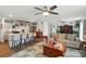 Open-concept living room with a kitchen island, modern furnishings, and stylish decor at 2282 Redstone Dr, York, SC 29745