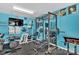 Well-equipped home gym featuring weight machines, free weights, and motivational decor at 282 Harrison Ln, Locust, NC 28097
