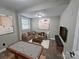 Entertainment basement area with a pool table, cozy seating, neutral paint, and an area for watching TV at 3824 Freedom Dr, Charlotte, NC 28208