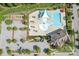 Aerial view of community pool, playground, and clubhouse, showcasing amenities and convenient parking at 4268 Coachwhip Ave, Lancaster, SC 29720