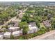Expansive aerial view of the neighborhood, showcasing mature trees and a mix of residential and commercial buildings at 558 Oakland Ave, Charlotte, NC 28204