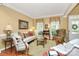 Cozy living room with hardwood floors, comfortable seating, and natural light from the windows at 13824 Glen Abbey Dr, Charlotte, NC 28278