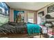 Bedroom with hardwood floors and unique decor at 1713 Poe Cir, Hickory, NC 28601
