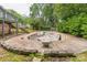 Backyard features an in-ground swimming pool and surrounding trees at 1713 Poe Cir, Hickory, NC 28601
