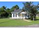 Well-maintained single Gathering home with a lush green lawn and mature trees at 201 Park Ave, Mount Holly, NC 28120