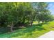 Picturesque community walking path lined with lush trees and greenery at 210 Oak Village Pkwy, Mooresville, NC 28117