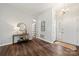 Welcoming foyer with beautiful dark wood flooring, stylish decor, and ample natural light at 4507 Mackinac St, Charlotte, NC 28269