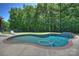 Inviting pool surrounded by a concrete patio and lush green trees, ideal for relaxation and recreation at 6309 Chamar Cir, Kannapolis, NC 28081