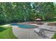 Beautiful backyard with a large pool, surrounded by patio furniture, ideal for outdoor entertaining at 6309 Chamar Cir, Kannapolis, NC 28081