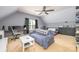 Bonus room with desk, TV, and couch; good for a game or movie room at 7737 Pleasant Valley Dr, Harrisburg, NC 28075