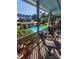 Relaxing deck area overlooking a sparkling pool and well-maintained backyard at 111 Redwood Ln, Gastonia, NC 28052