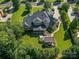 Expansive backyard featuring a hot tub, covered patio and meticulous landscaping at 1377 Shinnecock Ln, Fort Mill, SC 29707