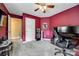 Bedroom with carpet, ceiling fan, and a window at 13916 Mallard Lake Rd, Charlotte, NC 28262