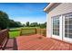 View of a wooden deck overlooking an expansive lawn at 2117 Copperplate Rd, Charlotte, NC 28262