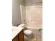 Bathroom featuring a shower-tub combo and a single sink vanity at 2150 Winthrop Chase Dr, Charlotte, NC 28212
