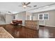 Spacious basement with brick floors, custom bar and staircase to the upper level at 3127 N Center St, Hickory, NC 28601