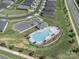 Overhead shot of community pool with lounge seating at 3317 Black Cherry Dr, Monroe, NC 28110