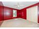 Bedroom with a view, carpet flooring, ceiling fan and closet at 38367 Loblolly Ln, New London, NC 28127